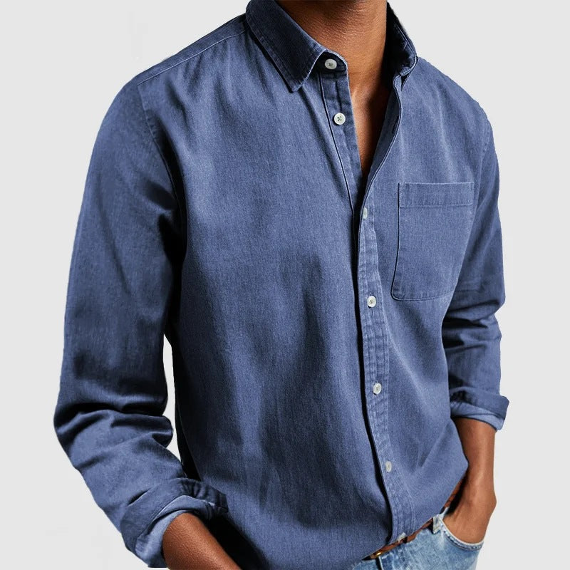 Navyblaues Baumwollhemd - Lucas