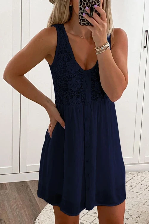 Weißes Spitzen-Minikleid - Isabelle