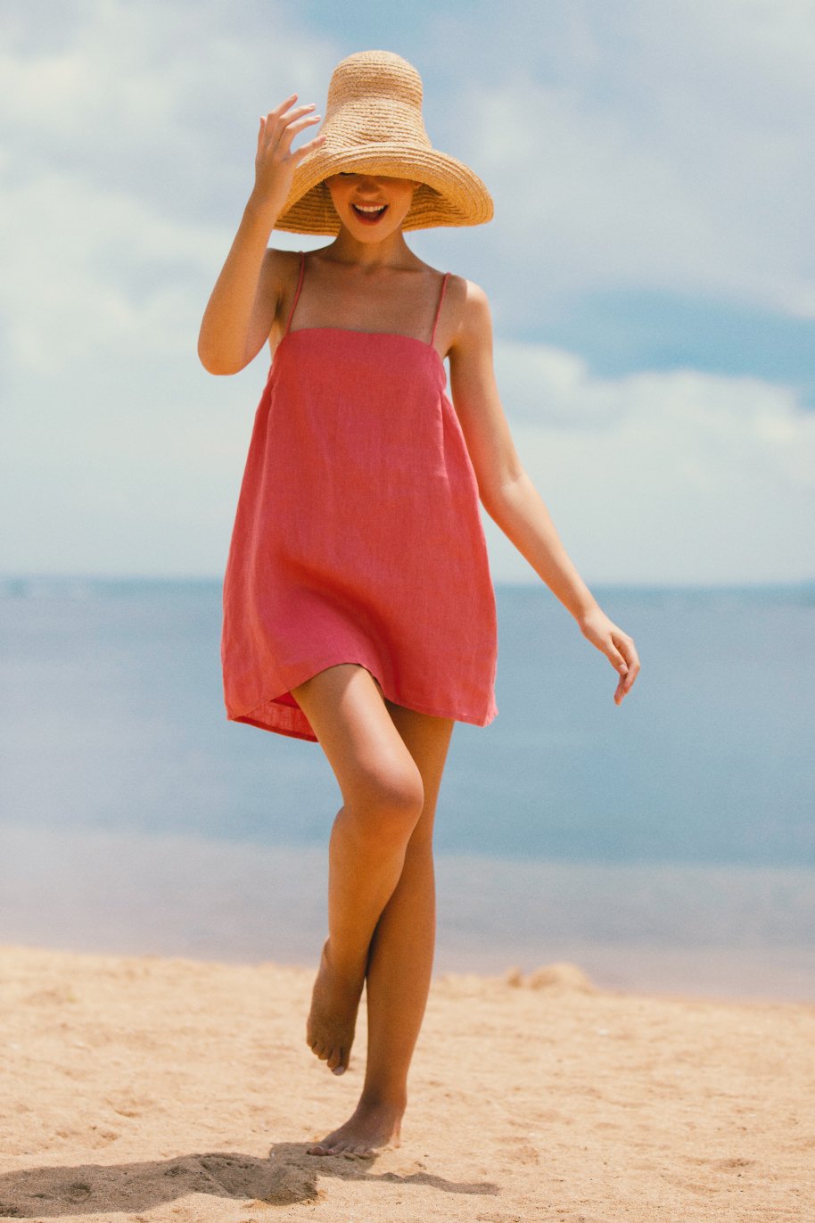 Isla - Kurzes Sommerkleid mit Trägern Schwarz