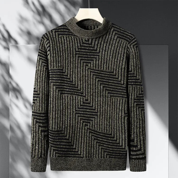 Khaki Frühlingspullover mit Rippen-Details - Mila