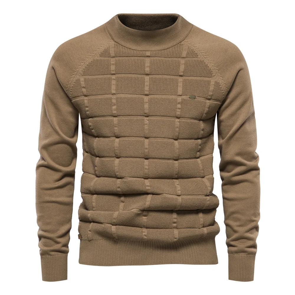 Khaki Gestrickter Pullover aus Wollmischung - Finn