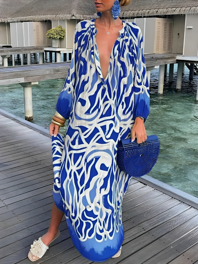 Rosa Boho Print Maxikleid - Ella