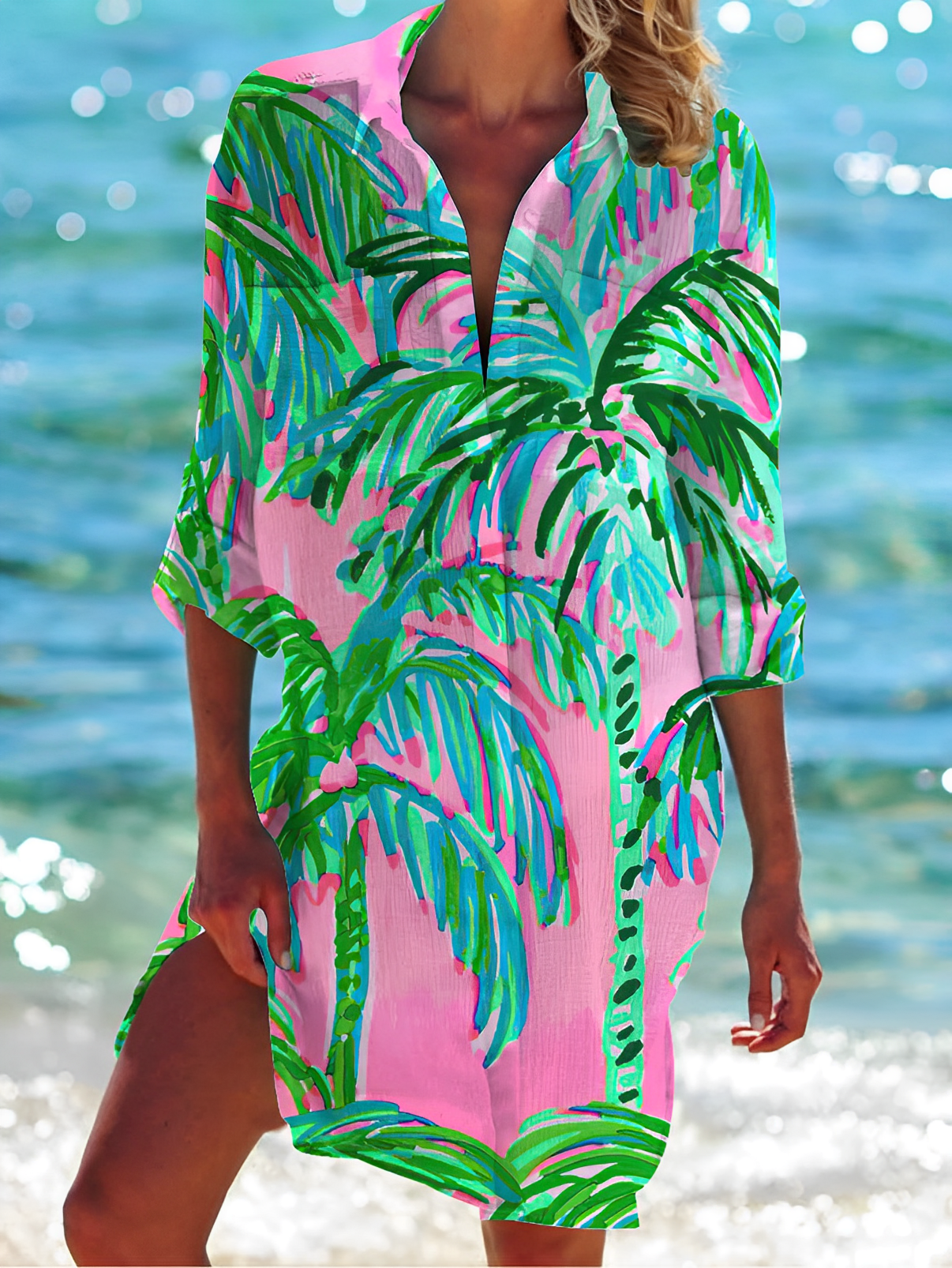 Hellblaue Button-down Bluse - Shaila