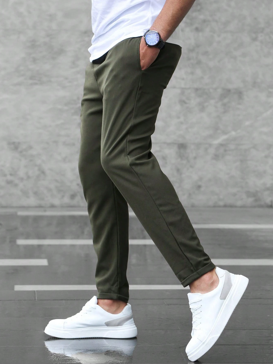 Stretchhose Olivgrün - Leo