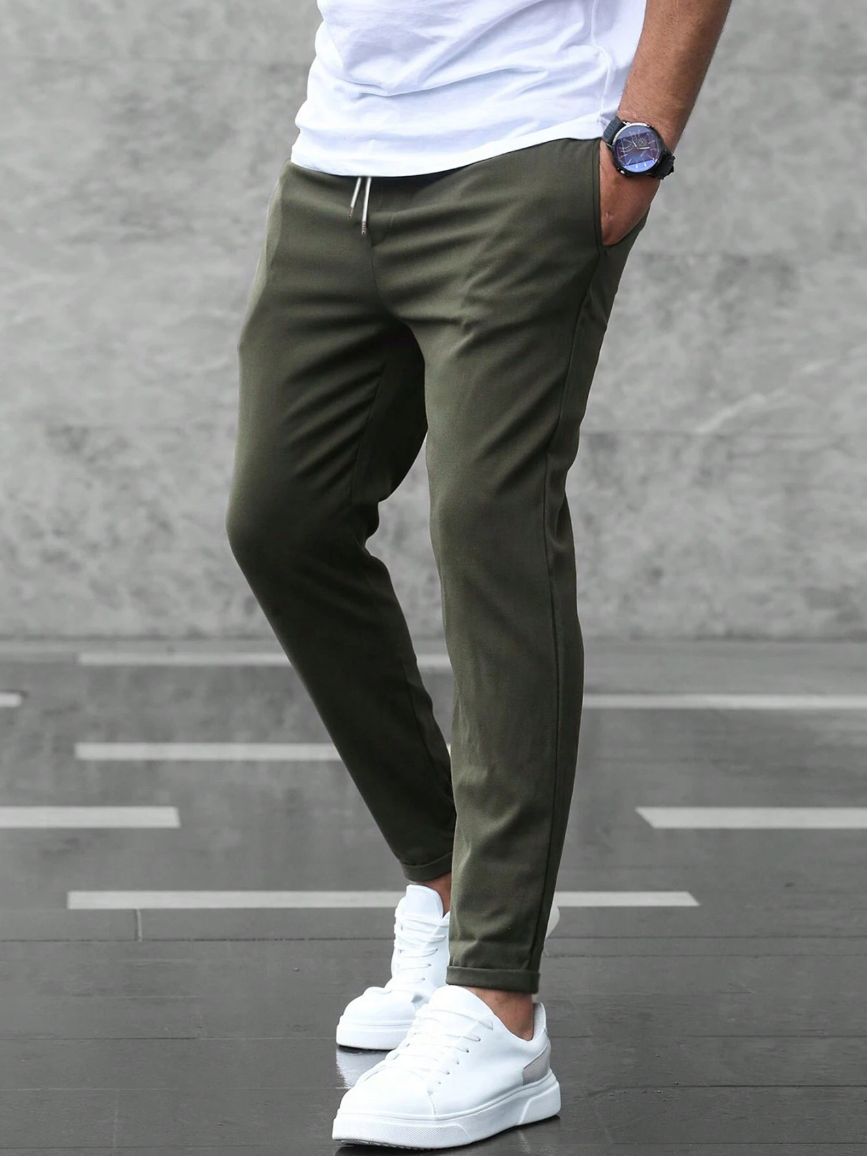 Stretchhose Olivgrün - Leo