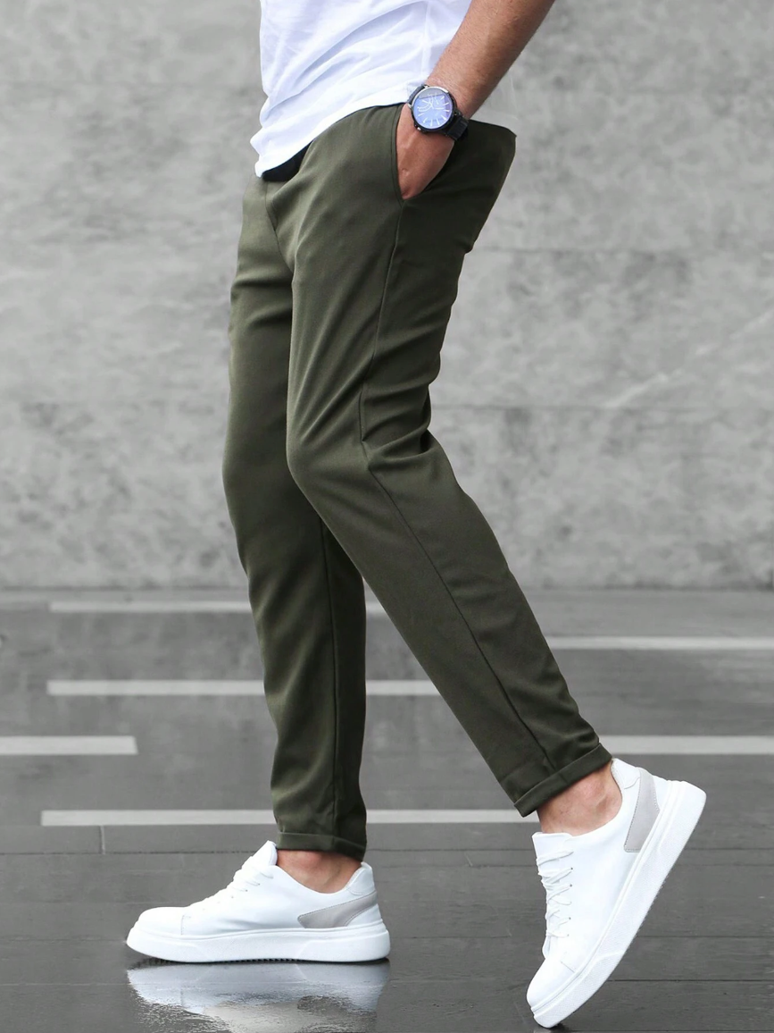 Stretchhose Olivgrün - Leo