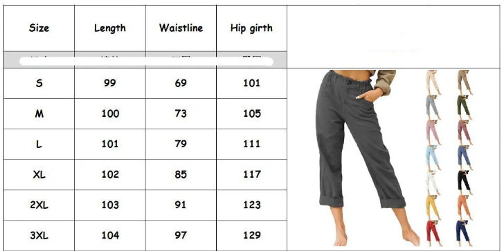 Khaki Leinen High-Waist Hose - Clara