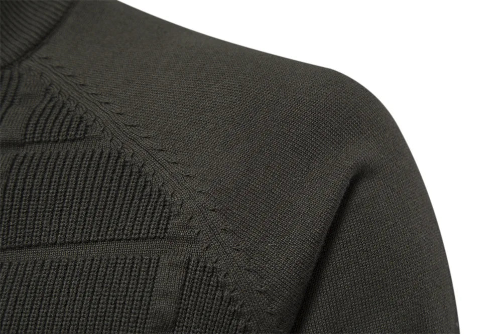 Khaki Gestrickter Pullover aus Wollmischung - Finn