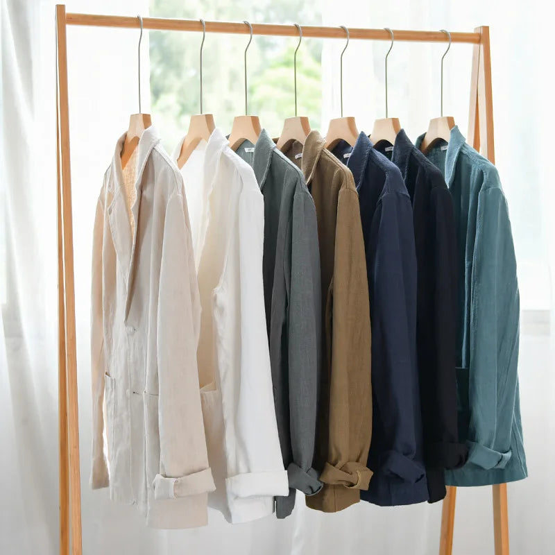 Beige Leinenjacke für Herren - Lars