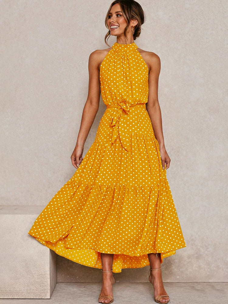 Gelbes Punkte-Sommerkleid - Emma