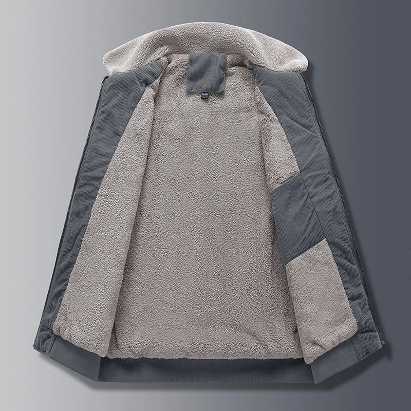 Braune Cordjacke mit Sherpa-Futter - Mia