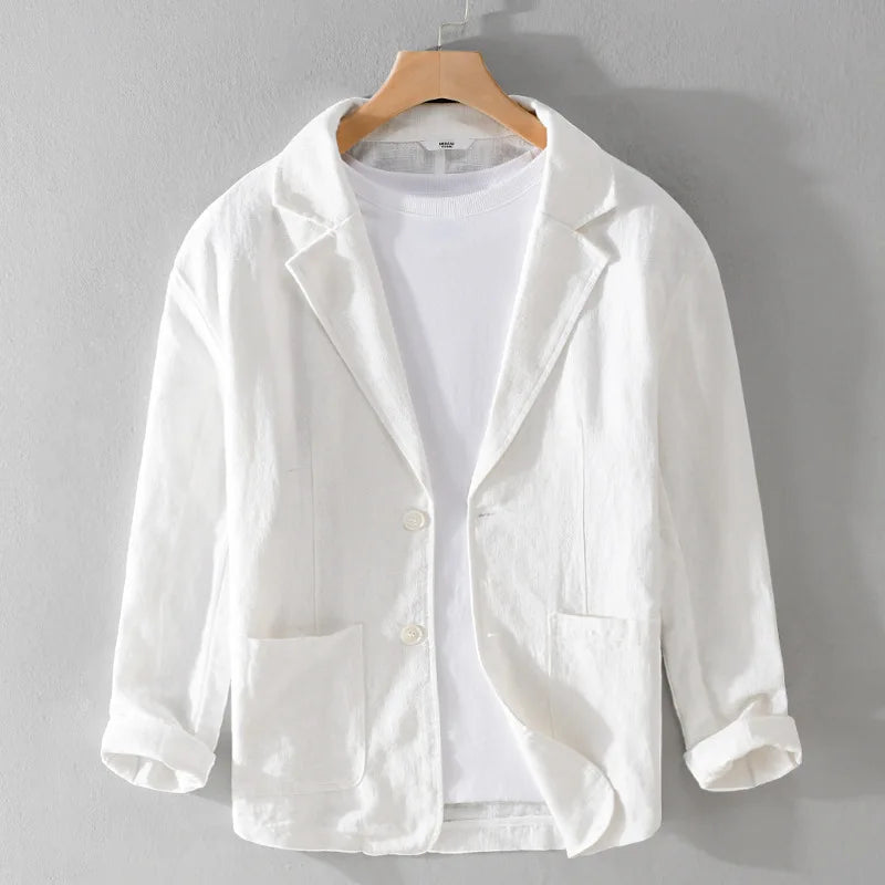 Beige Leinenjacke für Herren - Lars