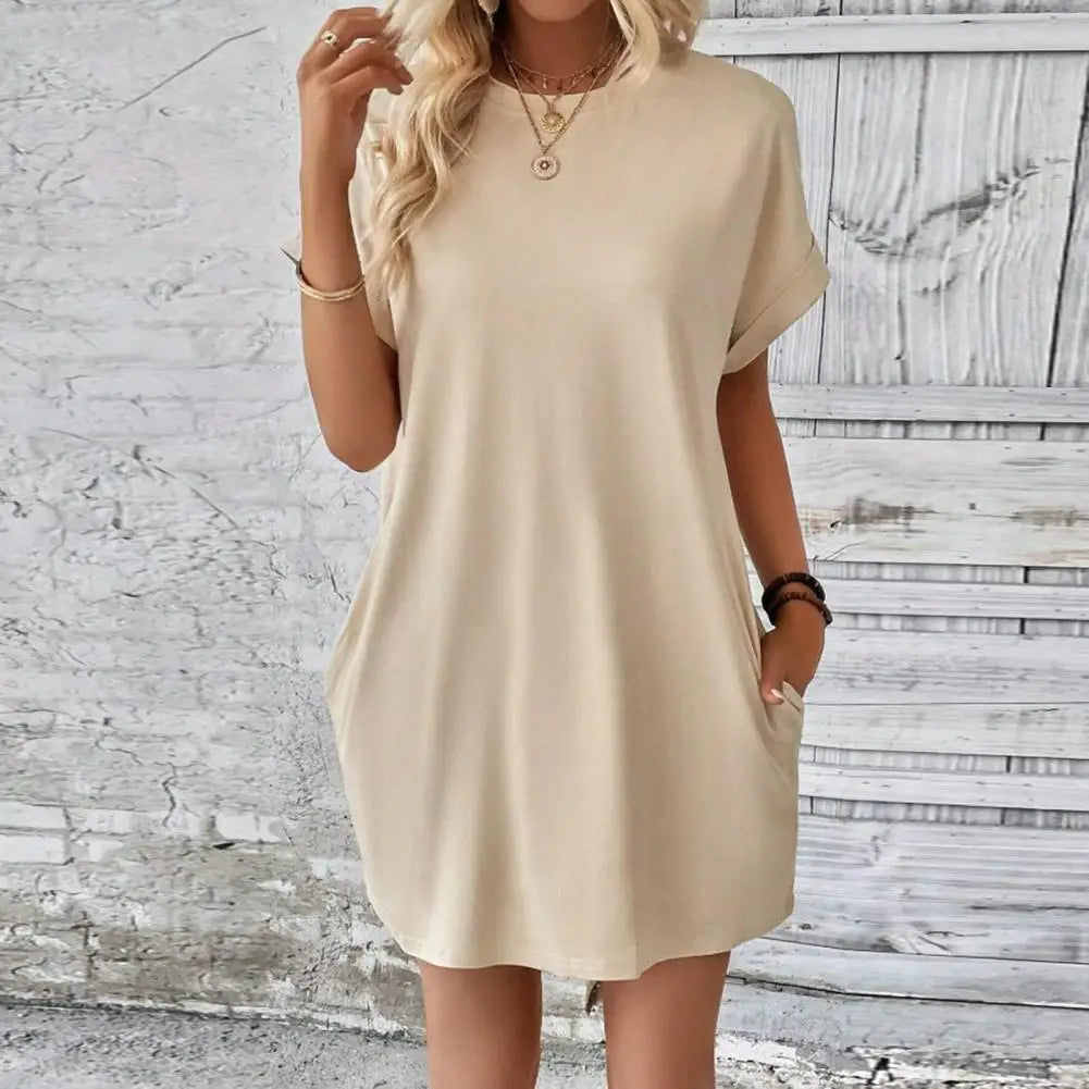 Audrina - Stilvolles Apricotfarbenes Sommerkleid