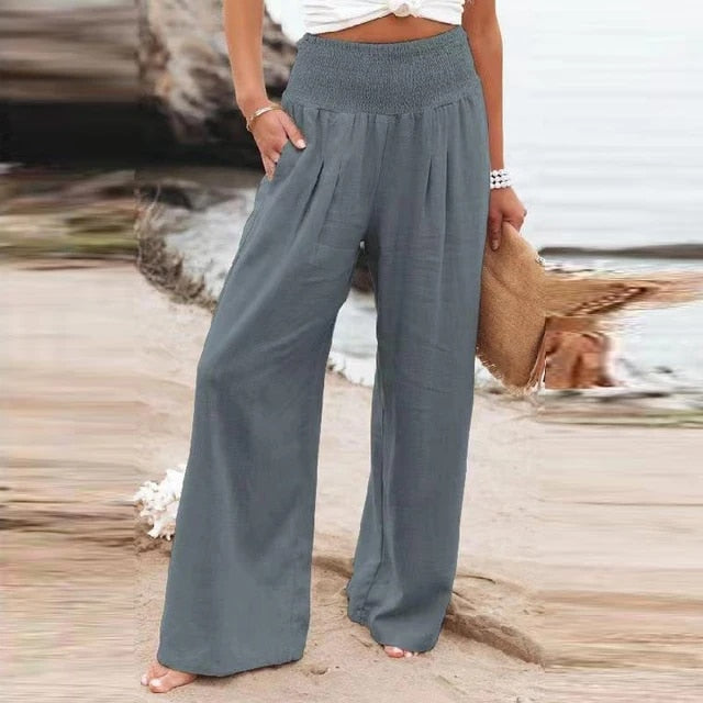 Marineblaue High-Waist-Hose - Lisa