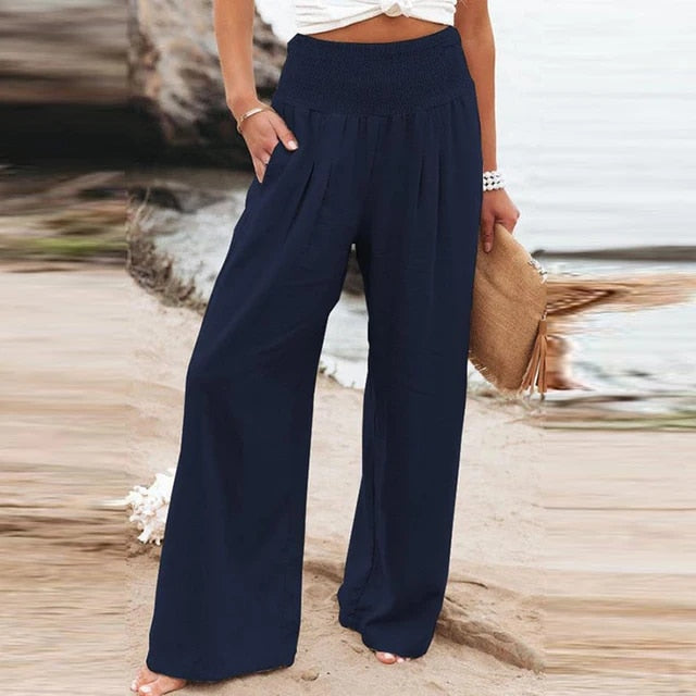Marineblaue High-Waist-Hose - Lisa