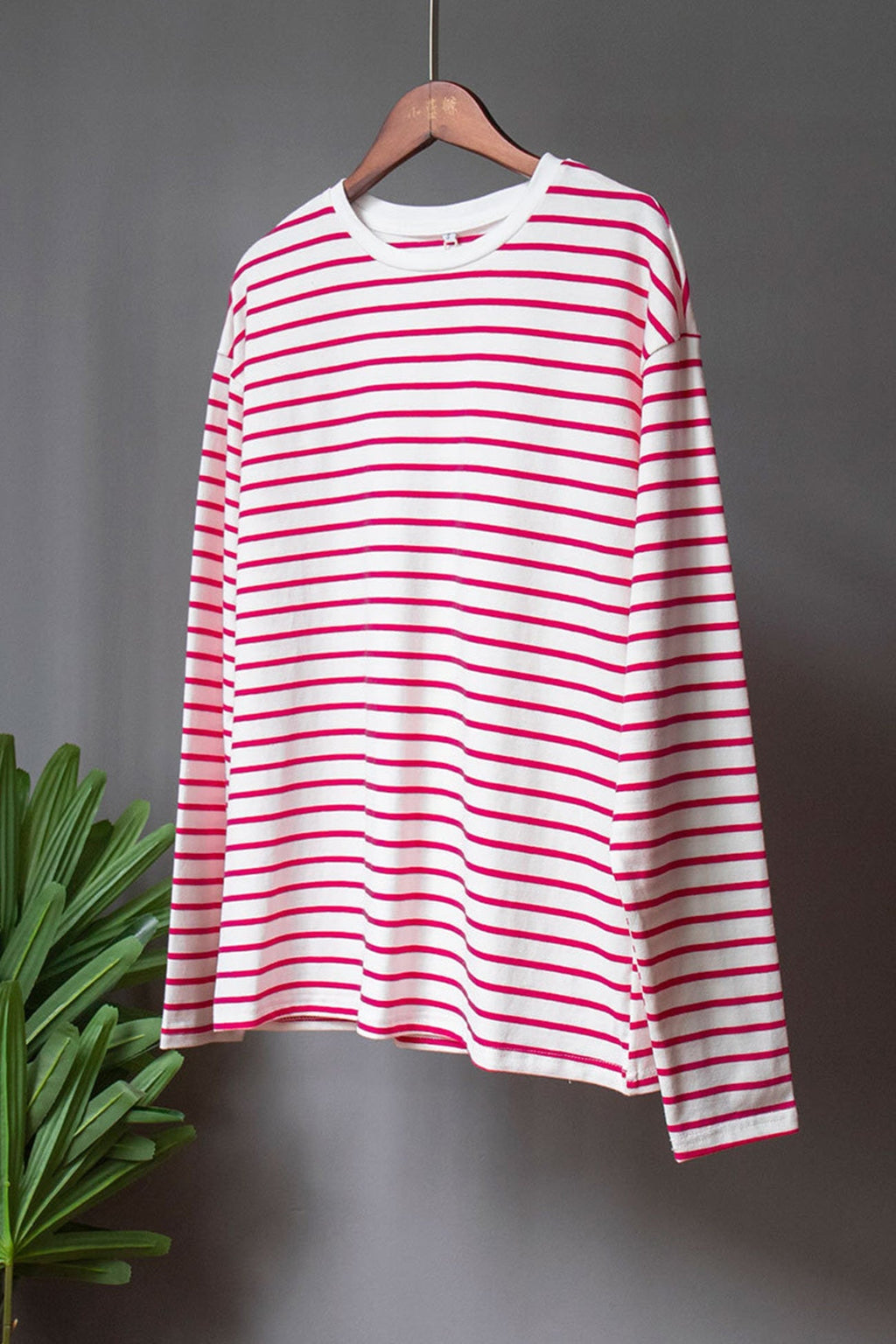 Grün Gestreiftes Baumwoll-T-Shirt - Femke
