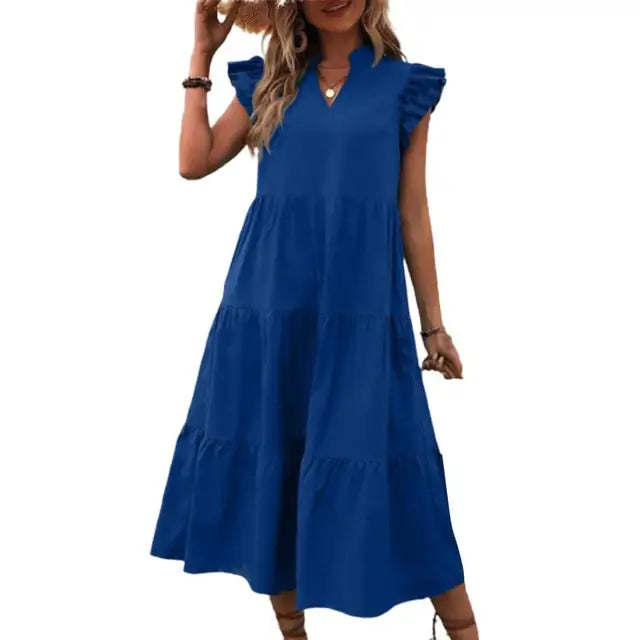Blauer A-Linie Sommerkleid - Gia