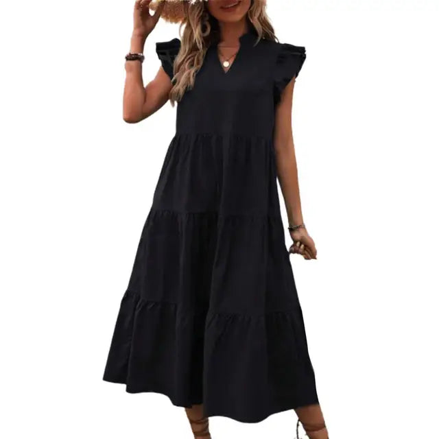 Blauer A-Linie Sommerkleid - Gia