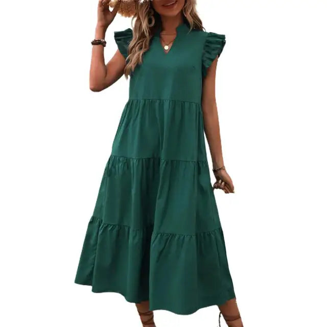 Blauer A-Linie Sommerkleid - Gia