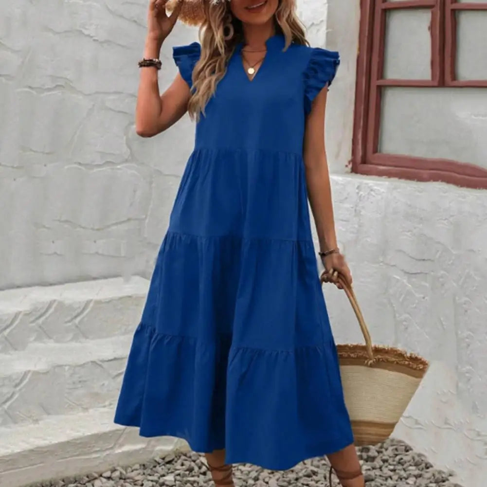 Blauer A-Linie Sommerkleid - Gia
