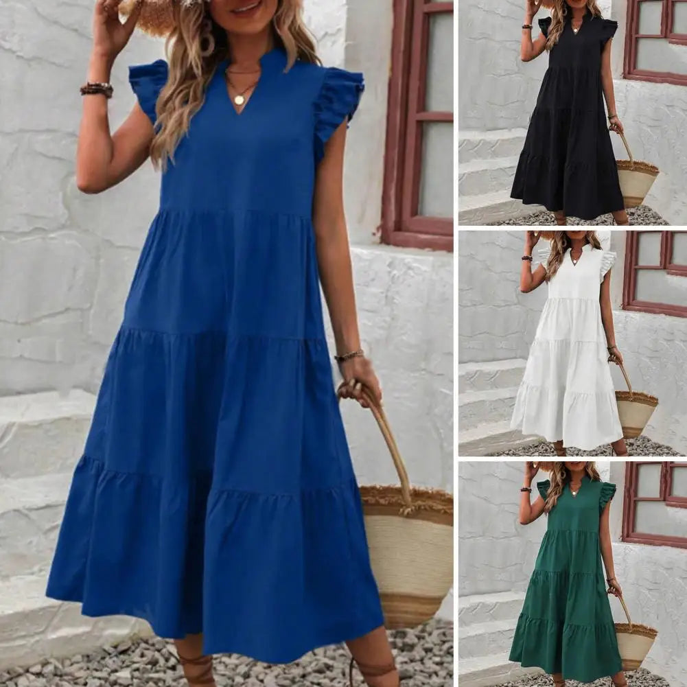 Blauer A-Linie Sommerkleid - Gia