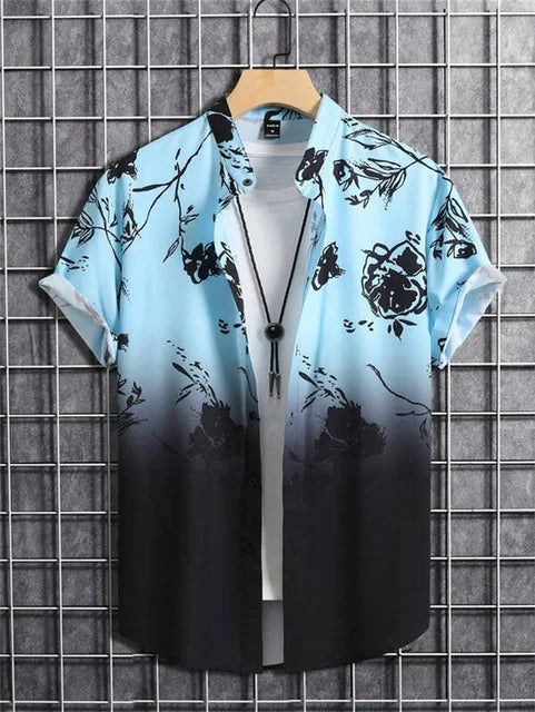 Weißes Hawaiihemd mit Blumenmuster - Tom