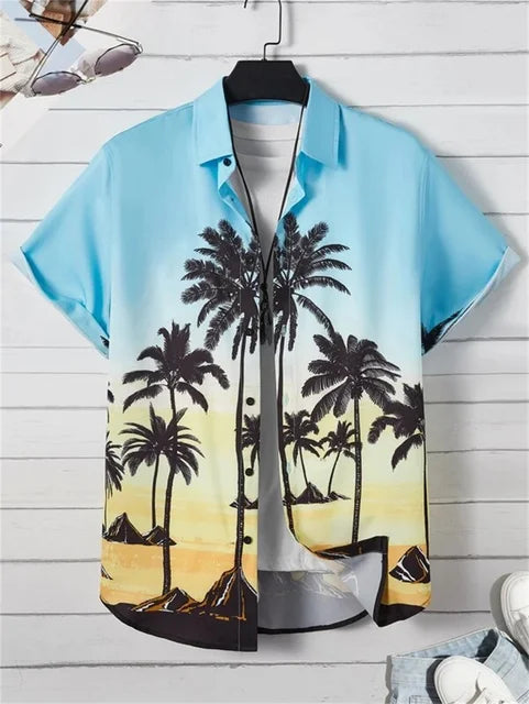 Weißes Hawaiihemd mit Blumenmuster - Tom