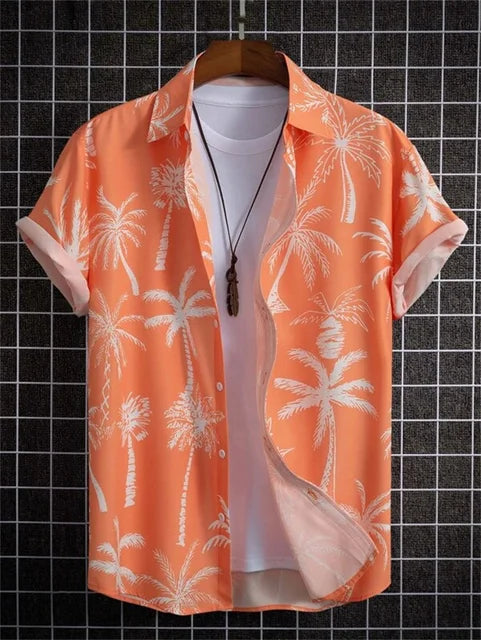 Weißes Hawaiihemd mit Blumenmuster - Tom