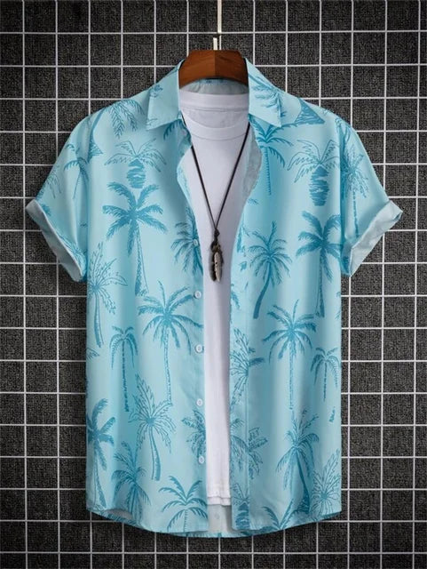 Weißes Hawaiihemd mit Blumenmuster - Tom