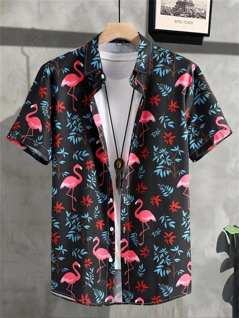 Weißes Hawaiihemd mit Blumenmuster - Tom