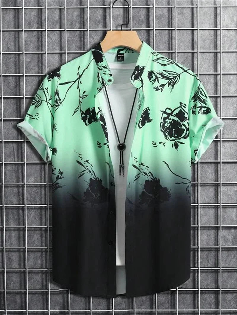 Weißes Hawaiihemd mit Blumenmuster - Tom