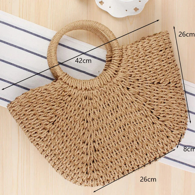 Khaki Mondförmige Strandtasche - Peggie