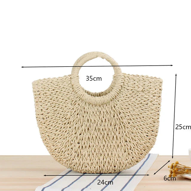 Khaki Mondförmige Strandtasche - Peggie