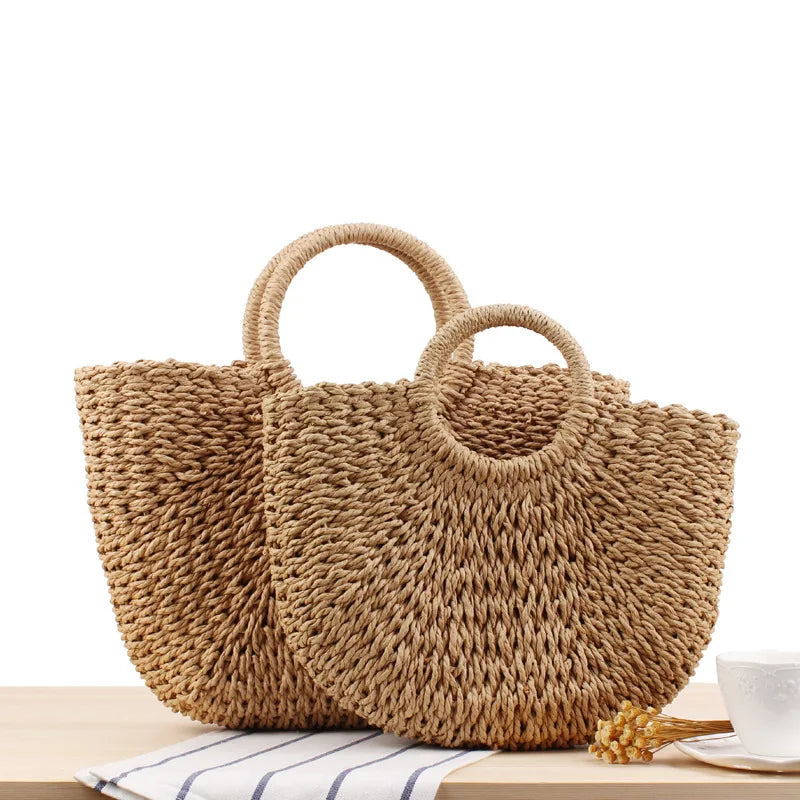 Khaki Mondförmige Strandtasche - Peggie