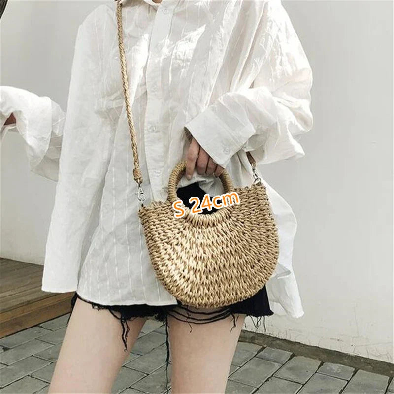 Khaki Mondförmige Strandtasche - Peggie