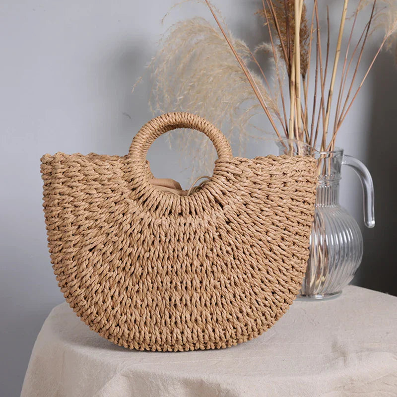 Khaki Mondförmige Strandtasche - Peggie