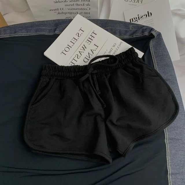 Nicki - Graue lässige High-Waist-Shorts