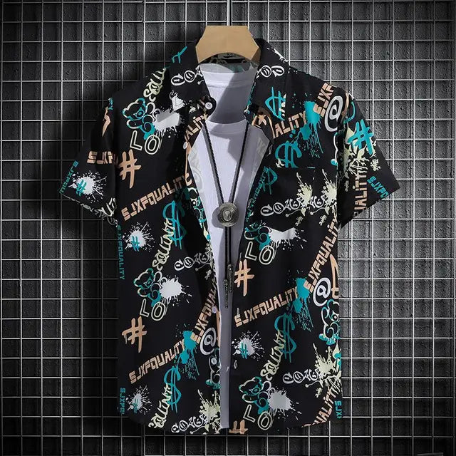 Schwarzes Hawaii-Strandset für Herren - Luca