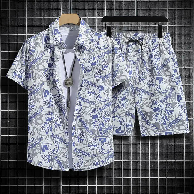 Schwarzes Hawaii-Strandset für Herren - Luca
