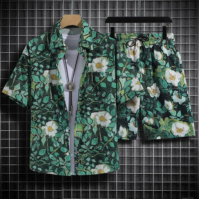 Schwarzes Hawaii-Strandset für Herren - Luca