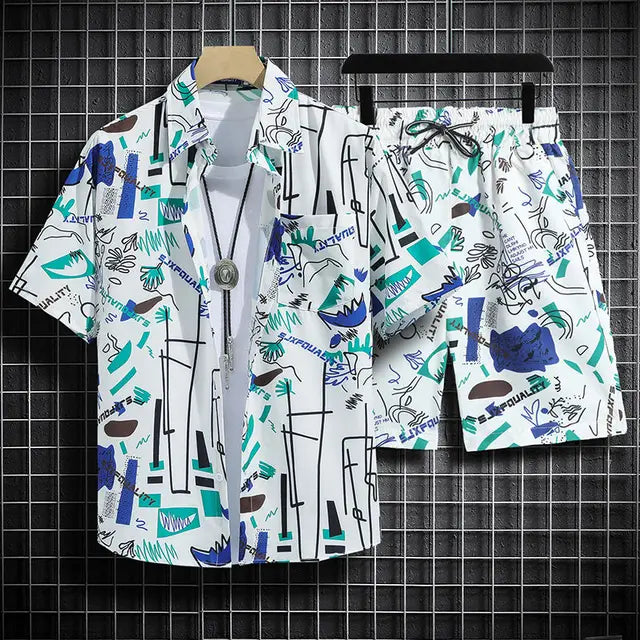 Schwarzes Hawaii-Strandset für Herren - Luca