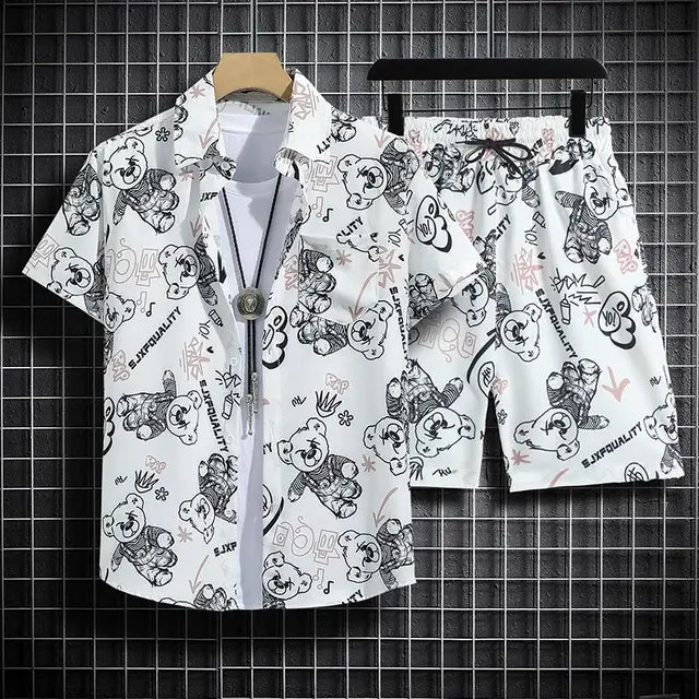 Schwarzes Hawaii-Strandset für Herren - Luca