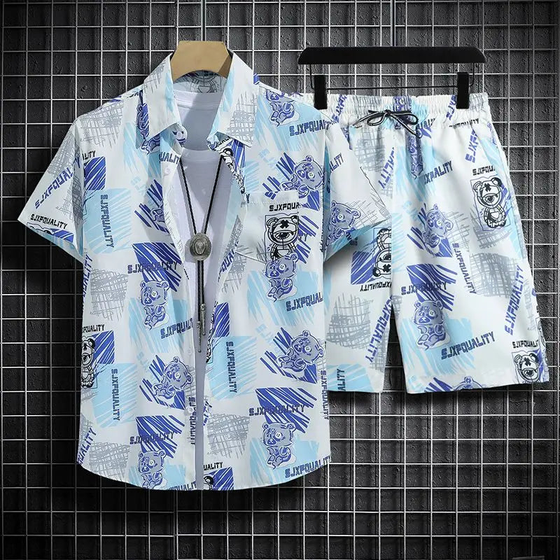 Schwarzes Hawaii-Strandset für Herren - Luca