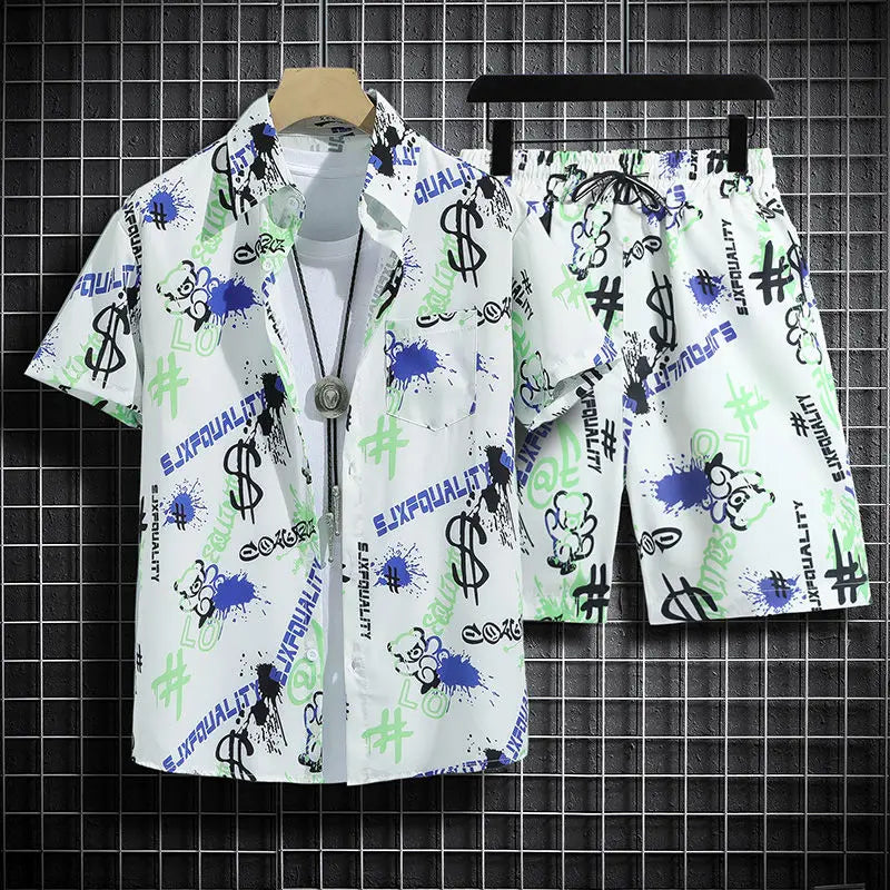 Schwarzes Hawaii-Strandset für Herren - Luca