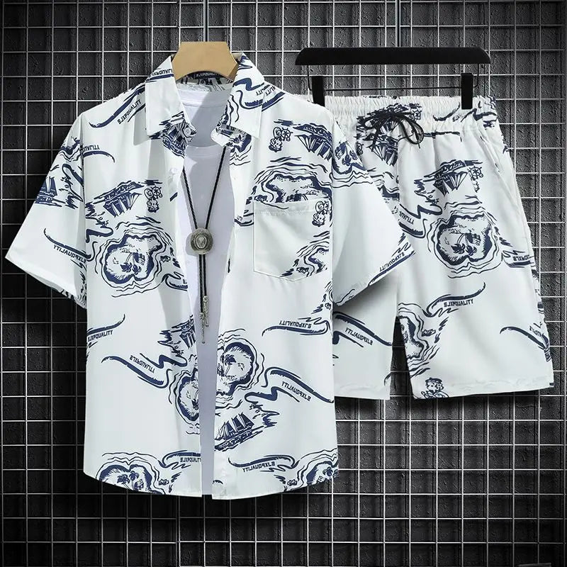 Schwarzes Hawaii-Strandset für Herren - Luca
