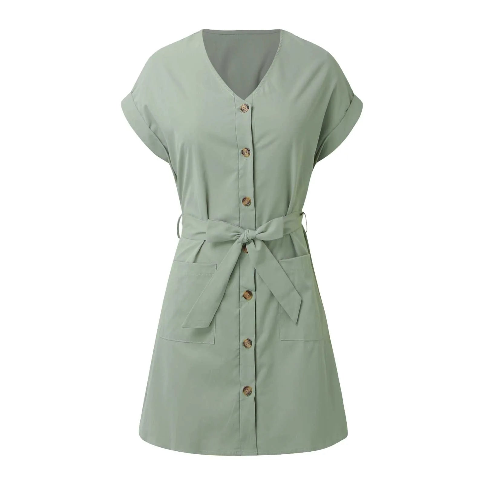 Rotes V-Ausschnitt Freizeitkleid - Scarlett