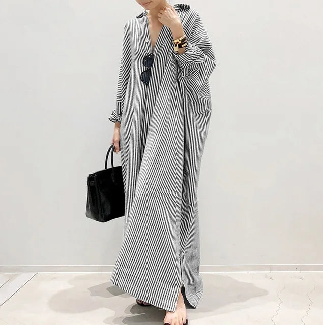 Schwarzes Streifenkleid Nichol
