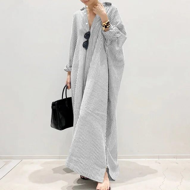 Schwarzes Streifenkleid Nichol