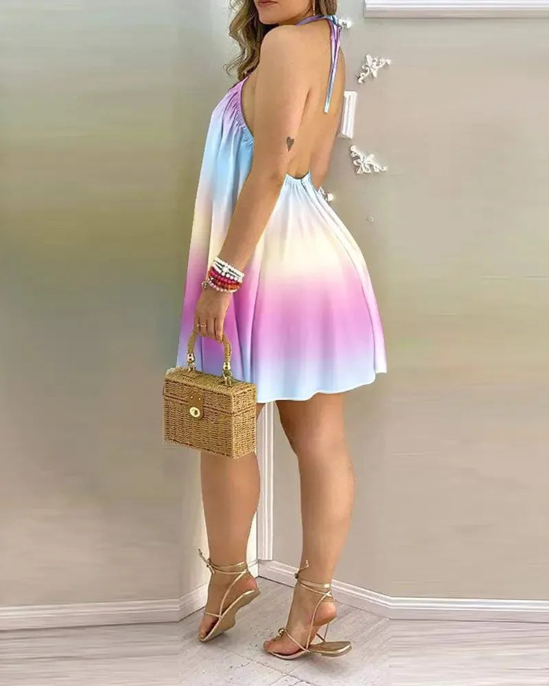 Ayla - Orangefarbenes Blumenkleid mit Trägern