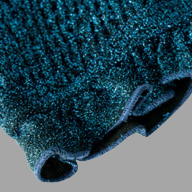 Esmee - Blaues Glänzendes Midi-Kleid mit Taillenbetonung